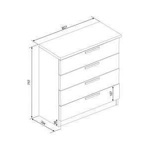 Alternative view of Cómoda 4 gavetas ECO 80x76x40