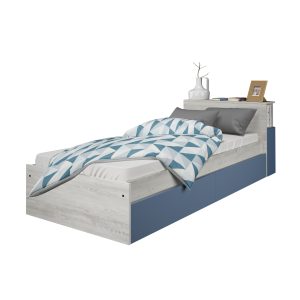 Compacto com 2 gavetas + mesa cabeceira JAZZ 90x200 - Azul claro